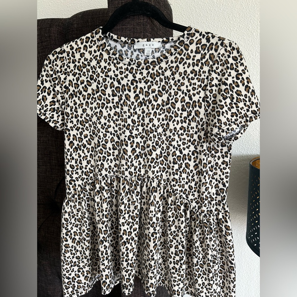 GAZE Animal Print Short Sleeve